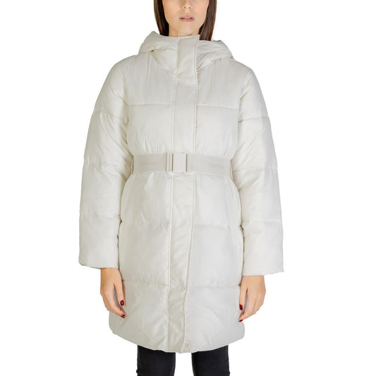 Calvin Klein Jeans Cream Nylon Jackets & Coat Calvin Klein Jeans
