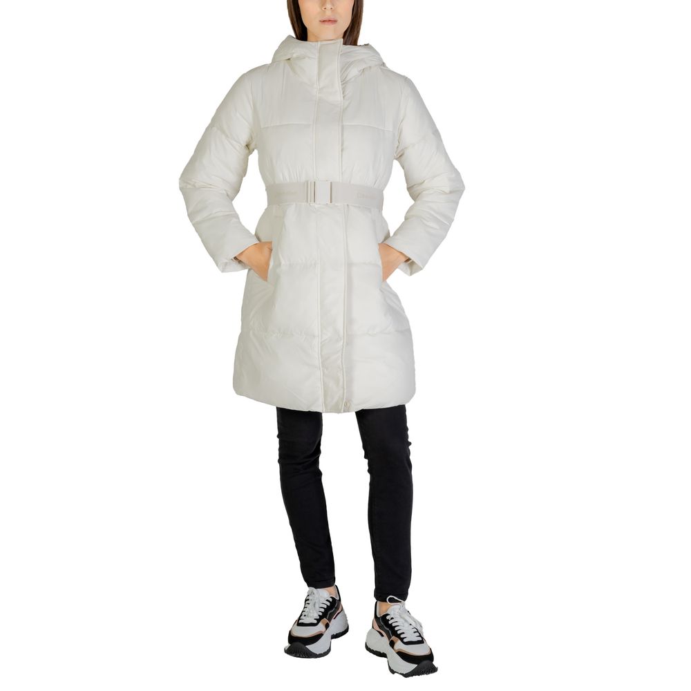 Calvin Klein Jeans Cream Nylon Jackets & Coat Calvin Klein Jeans