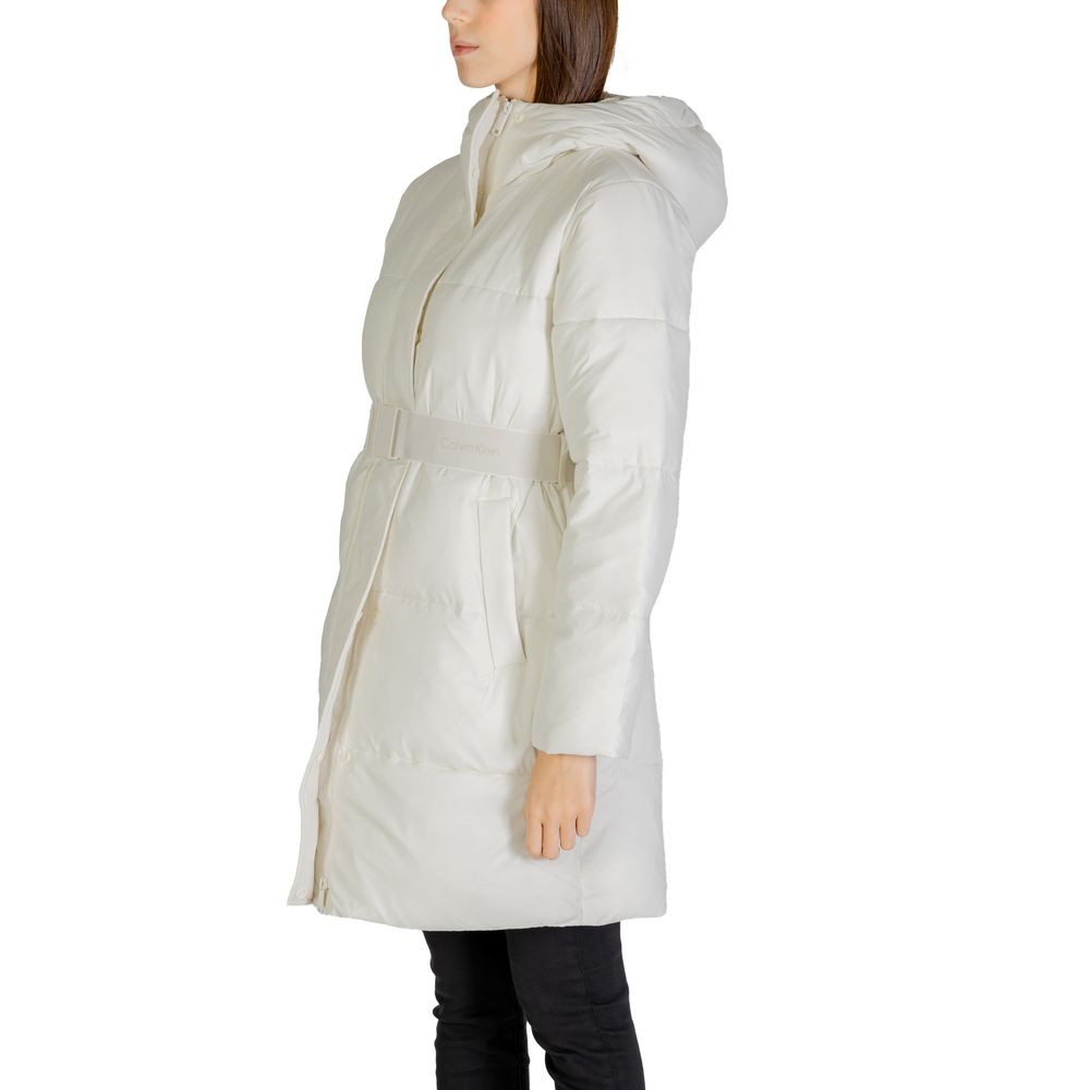 Calvin Klein Jeans Cream Nylon Jackets & Coat Calvin Klein Jeans