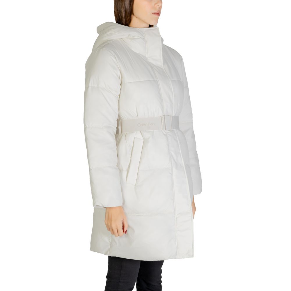 Calvin Klein Jeans Cream Nylon Jackets & Coat Calvin Klein Jeans