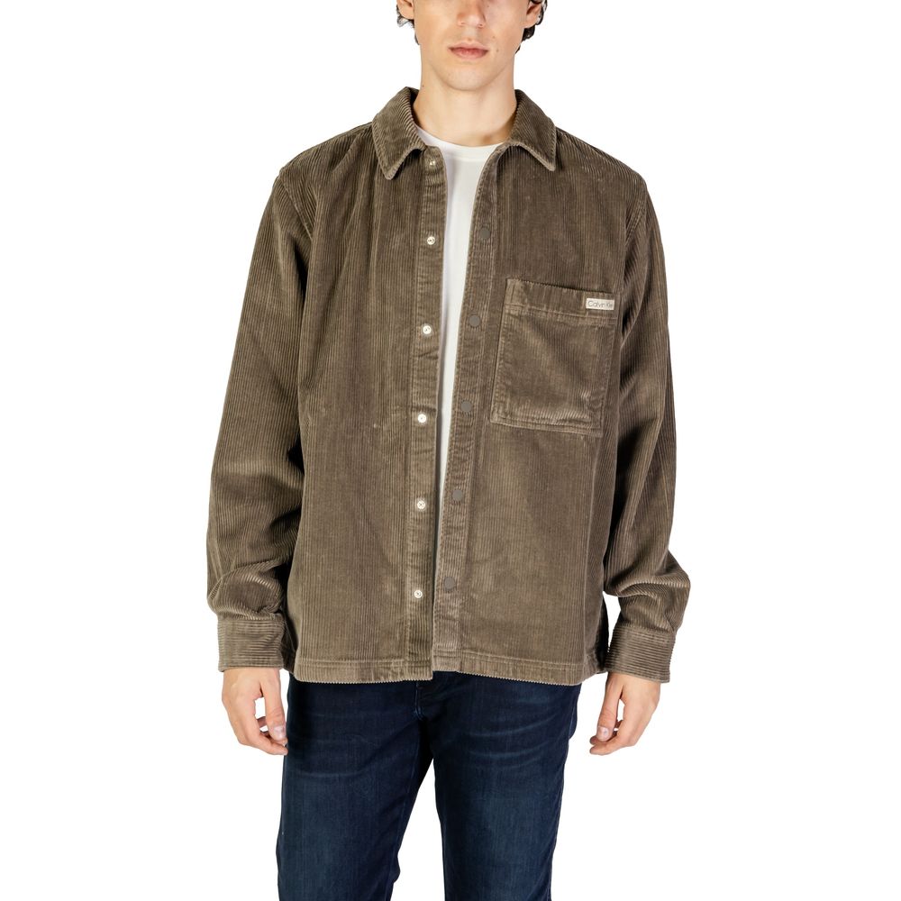 Calvin Klein Jeans Beige Cotton Shirt Calvin Klein Jeans