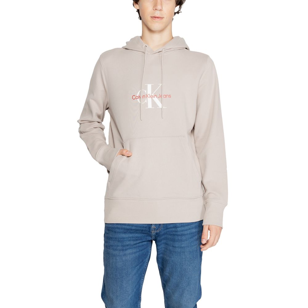 Calvin Klein Jeans Beige Recycled Cotton Hoody Calvin Klein Jeans