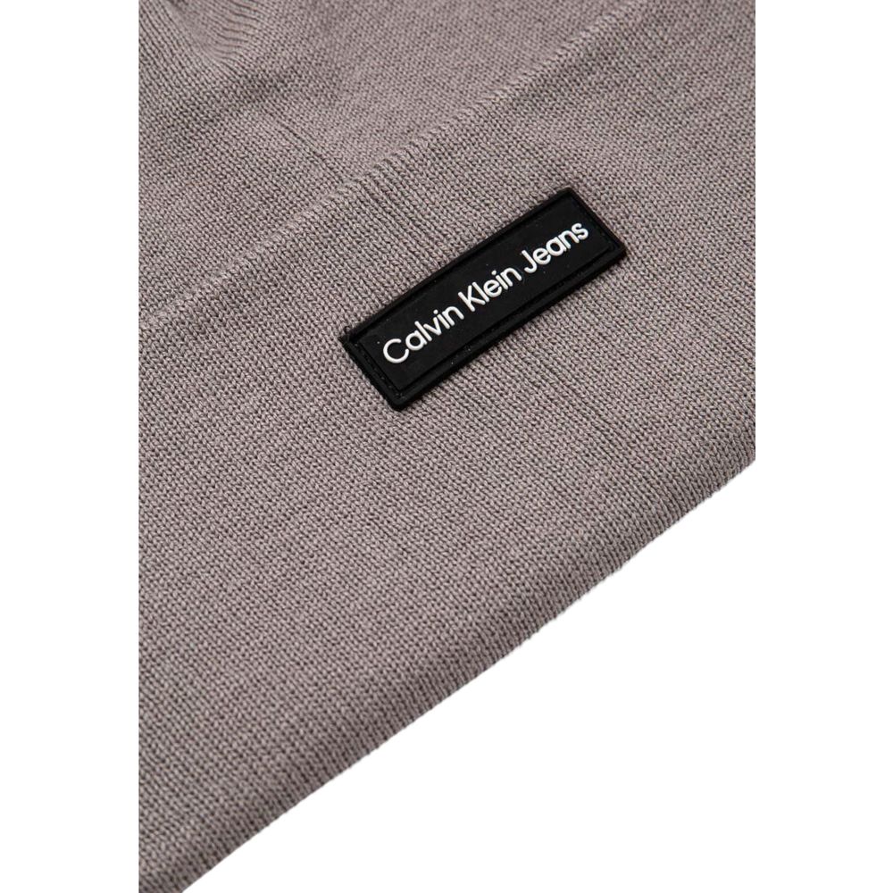 Calvin Klein Jeans Gray Recycled Polyester Cap Baseball Hat