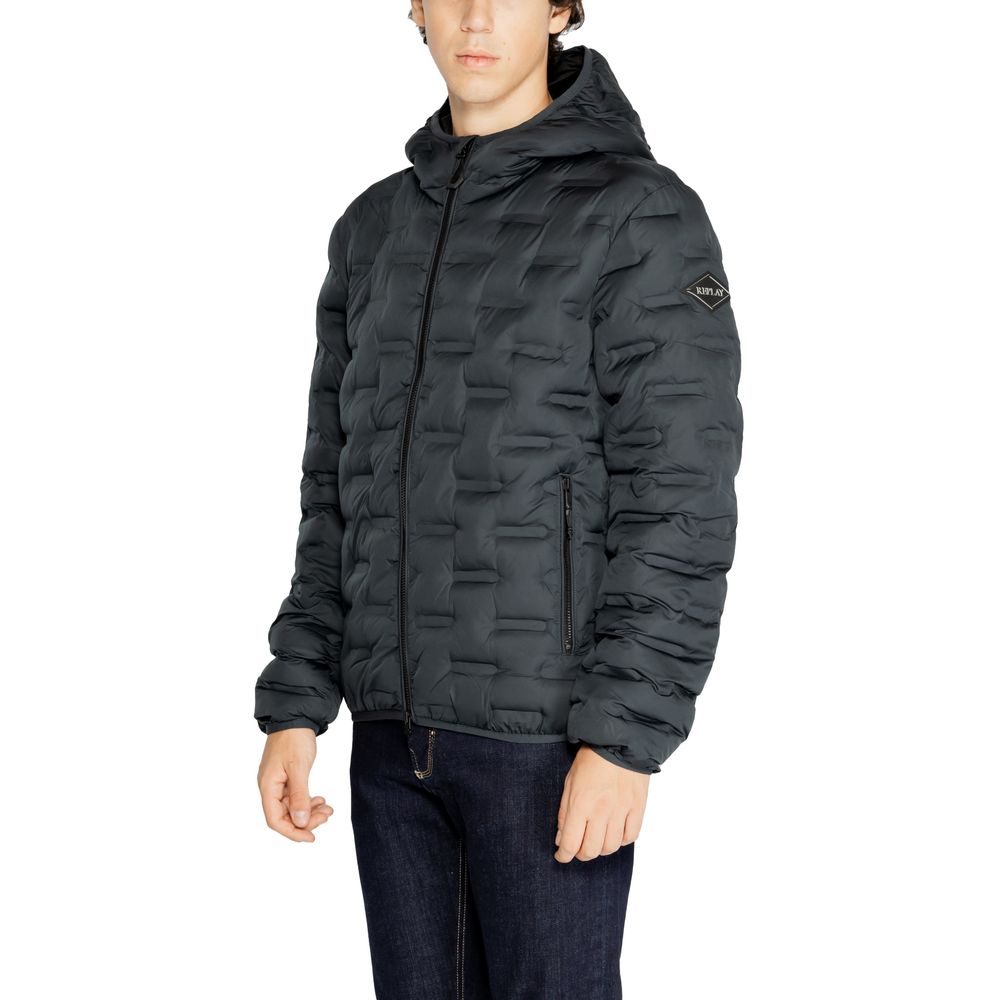 Replay Blue Polyester Jackets & Coat Replay
