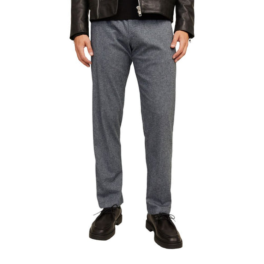 Jack Jones Gray Cotton Pant Jack Jones
