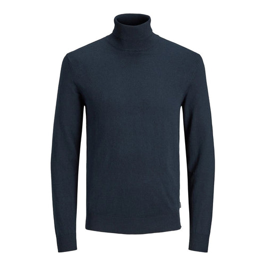 Jack Jones Blue Cotton Turtleneck Jack Jones