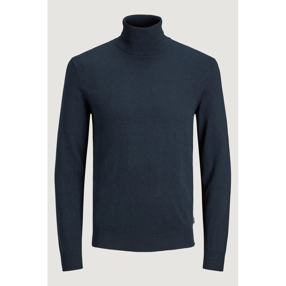 Jack Jones Blue Cotton Turtleneck Jack Jones