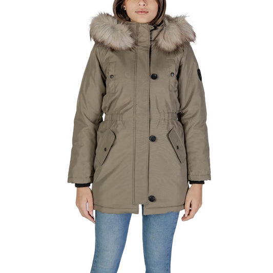 Only Green Polyester Parka Only