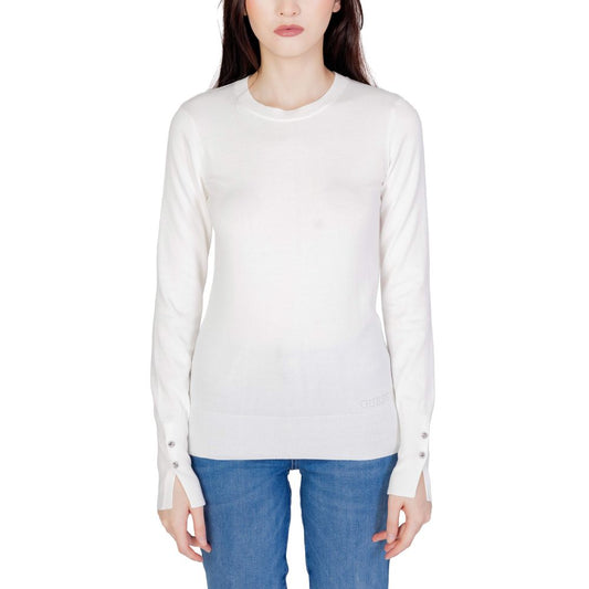 Guess White Cotton Sweatshirt Guess