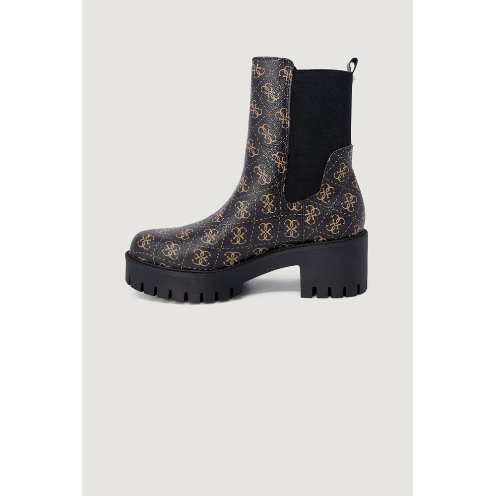 Guess Black Leather Ankle Boots Guess