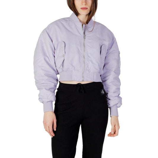 Calvin Klein Jeans Purple Polyamide Jackets & Coat Calvin Klein Jeans