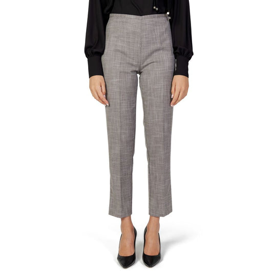 Sandro Ferrone Gray Polyester Pant Sandro Ferrone
