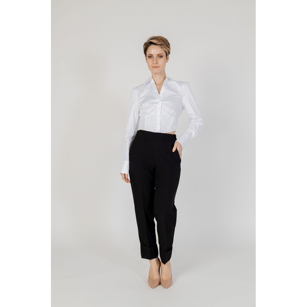 Sandro Ferrone Black Polyester Pant Sandro Ferrone