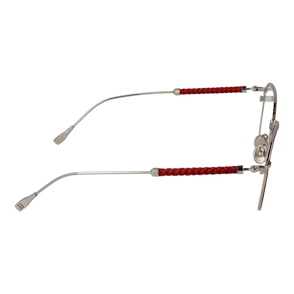 Red Tod's metal glasses frames with sleek design and clear lenses, featuring a modern and stylish eyewear look.