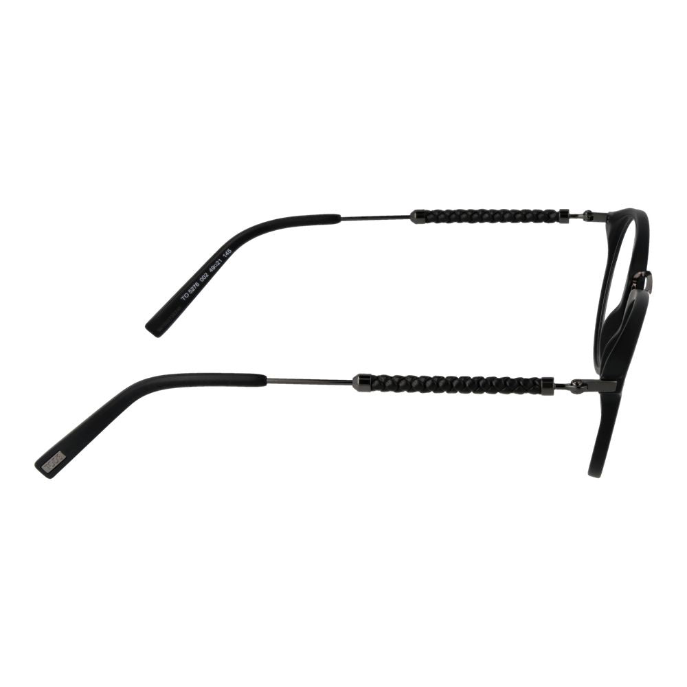Black acetate glasses frames by Tod's with sleek, modern design and clear lenses, stylish eyewear for everyday wear.