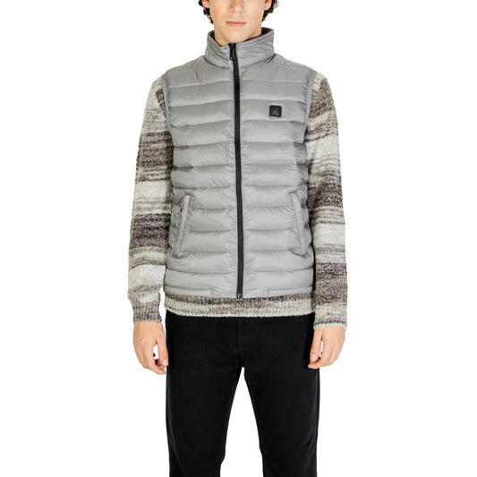 Gianni Lupo Gray Polyamide Sleveless Jacket Gianni Lupo
