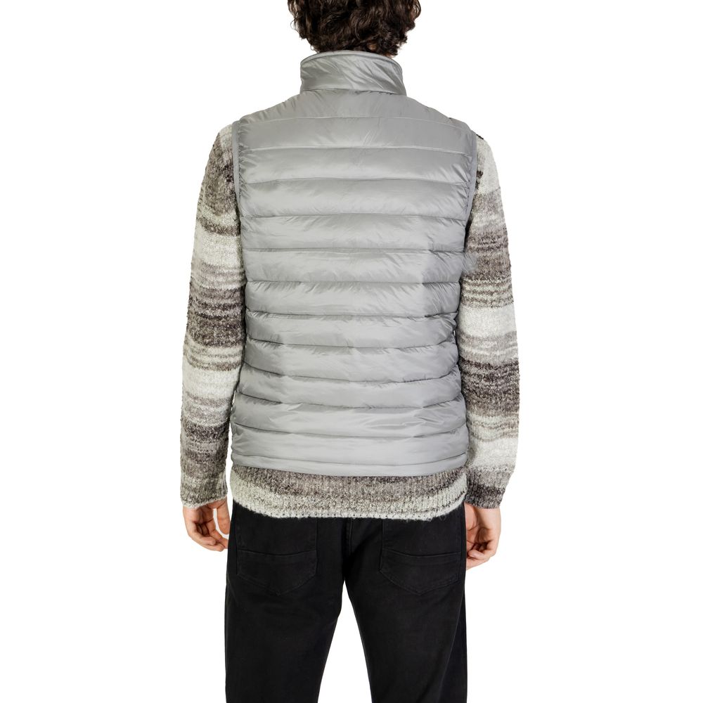 Gianni Lupo Gray Polyamide Sleveless Jacket Gianni Lupo