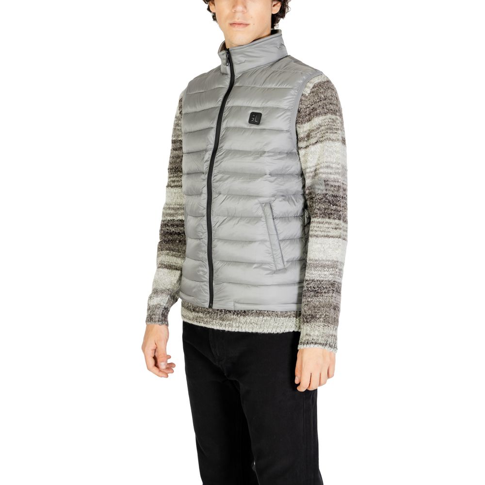 Gianni Lupo Gray Polyamide Sleveless Jacket Gianni Lupo