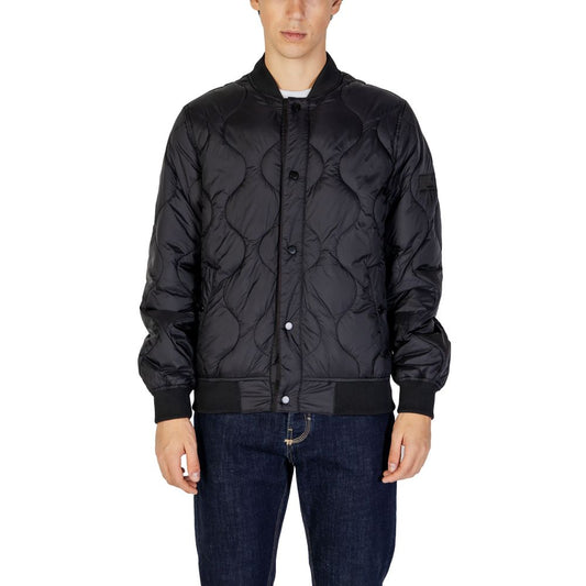 Gianni Lupo Black Polyamide Jackets & Coat Gianni Lupo