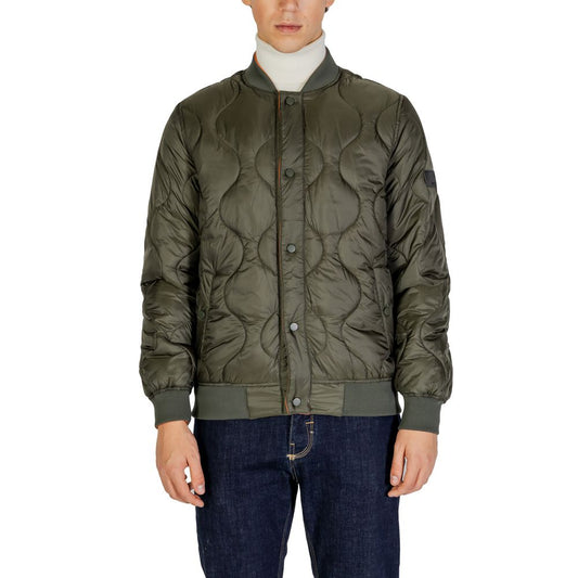 Gianni Lupo Green Polyamide Jackets & Coat Gianni Lupo
