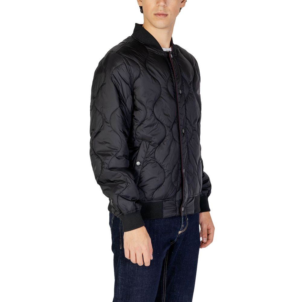 Gianni Lupo Black Polyamide Jackets & Coat Gianni Lupo