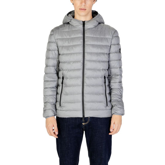 Gianni Lupo Gray Polyamide Jackets & Coat Gianni Lupo
