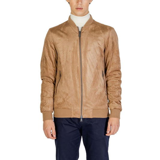 Gianni Lupo Beige Polyester Jackets & Coat Gianni Lupo