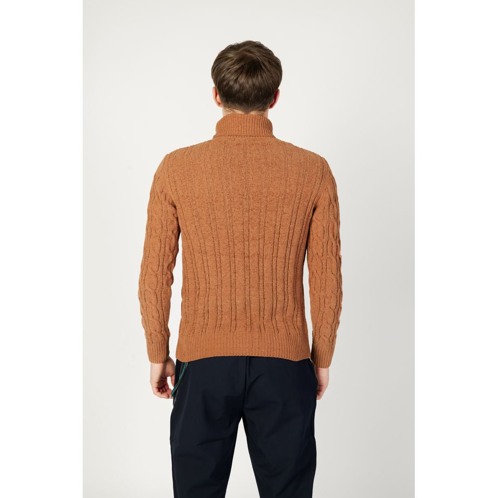 Gianni Lupo Brown Synthetic Turtleneck Gianni Lupo