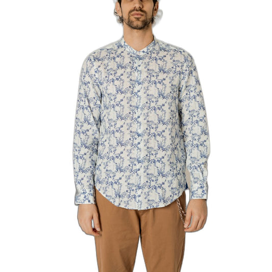 Gianni Lupo Blue Linen Shirt Gianni Lupo