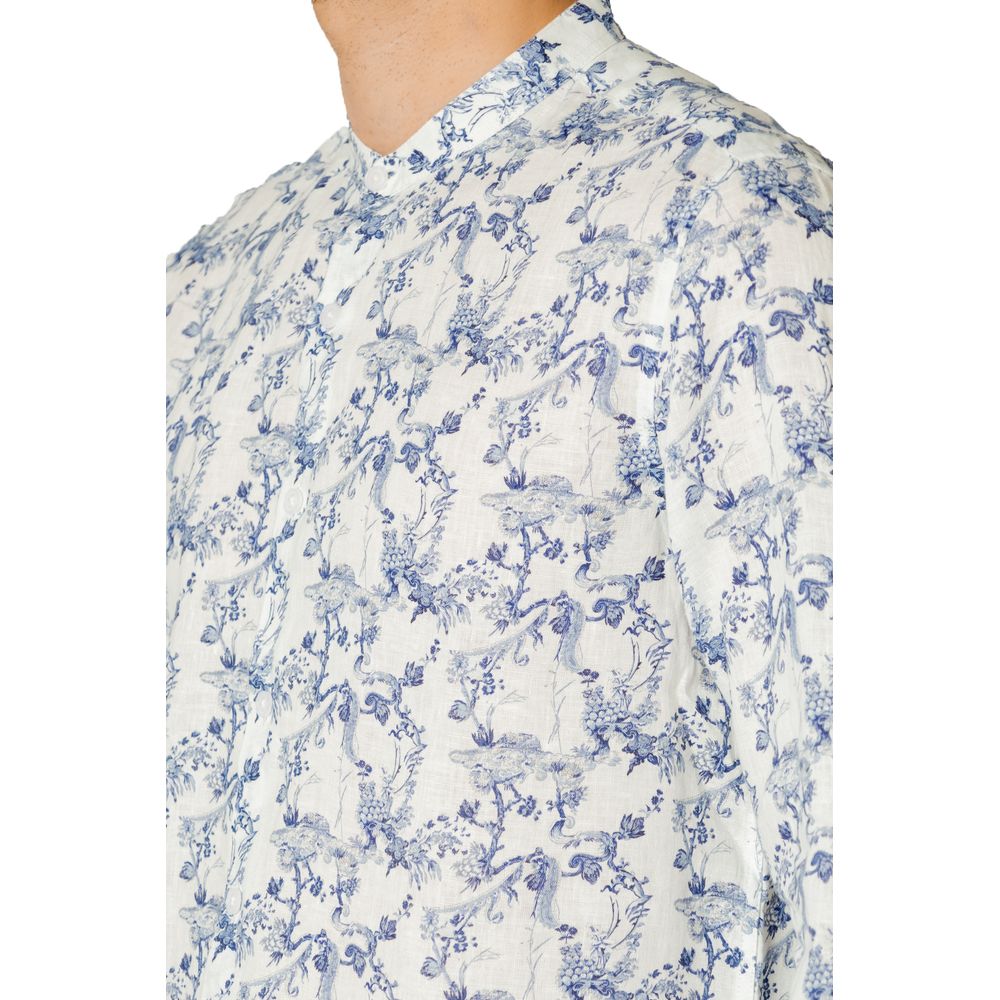 Gianni Lupo Blue Linen Shirt Gianni Lupo