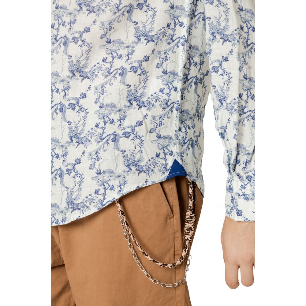 Gianni Lupo Blue Linen Shirt Gianni Lupo