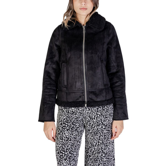 Street One Black Polyester Jackets & Coat Street One