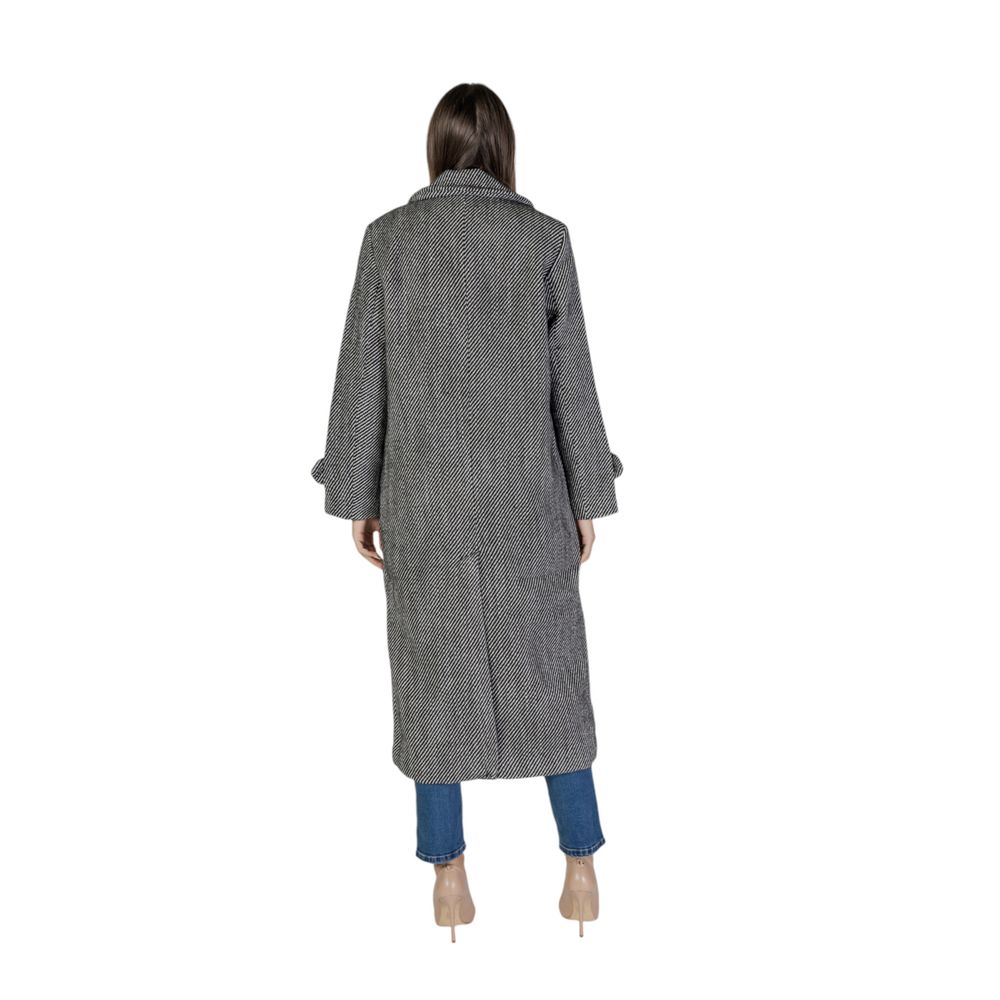 Vila Clothes Black Polyester Coat Vila Clothes
