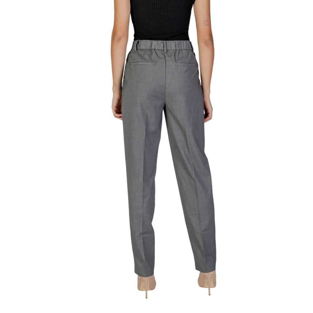 Vila Clothes Gray Polyester Pant Vila Clothes