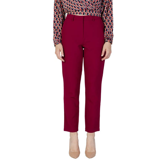 Vila Clothes Bordeaux Polyester Pant Vila Clothes