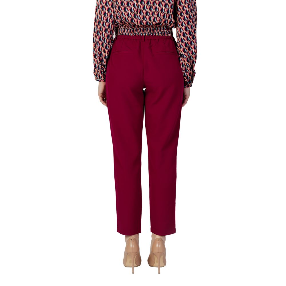 Vila Clothes Bordeaux Polyester Pant Vila Clothes