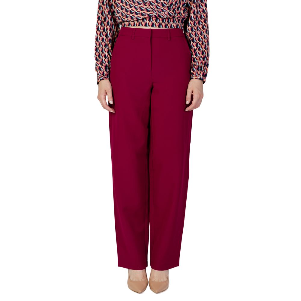 Vila Clothes Bordeaux Polyester Pant Vila Clothes