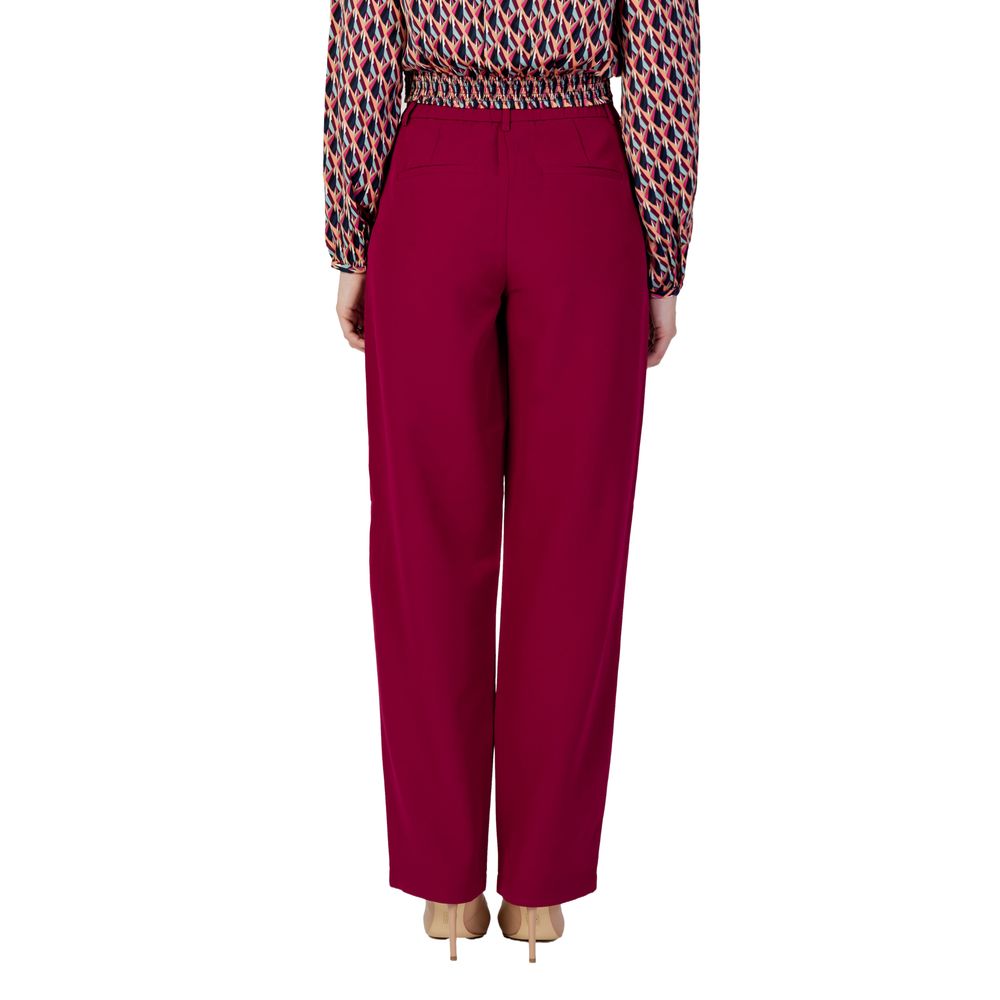 Vila Clothes Bordeaux Polyester Pant Vila Clothes