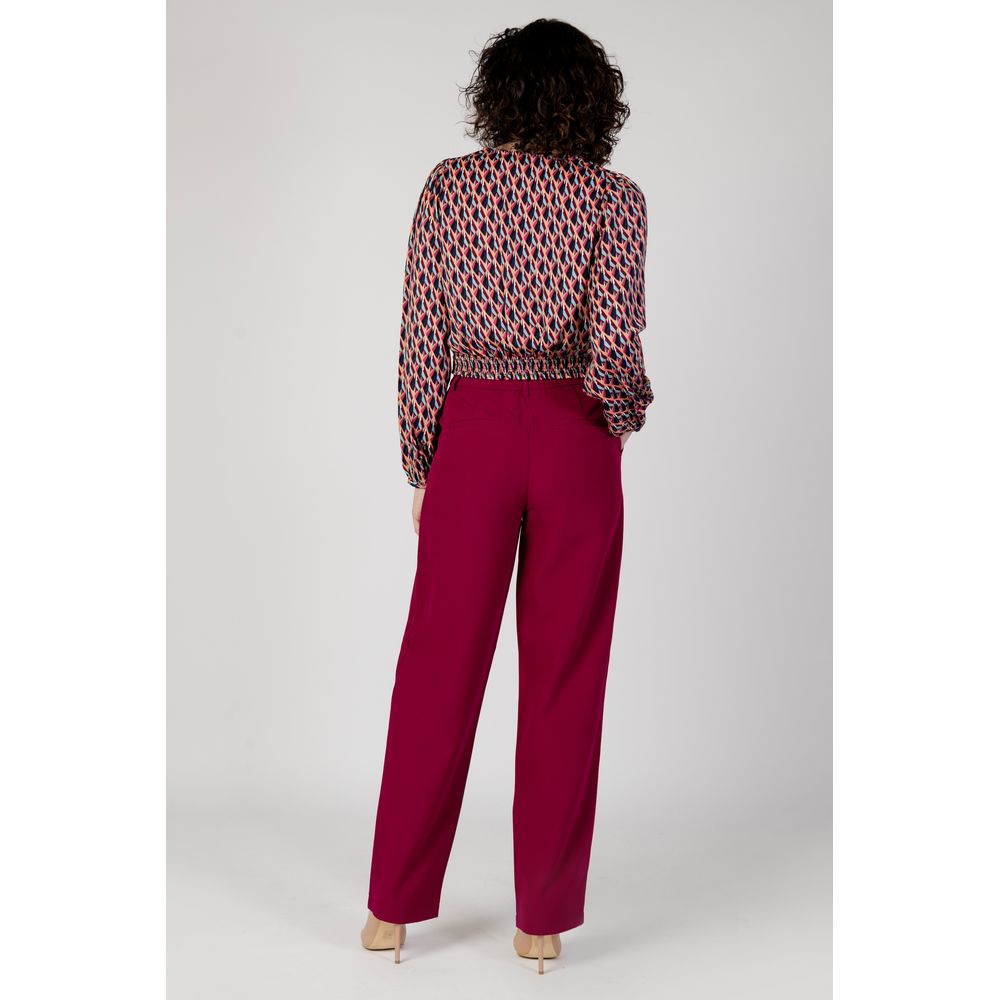 Vila Clothes Bordeaux Polyester Pant Vila Clothes