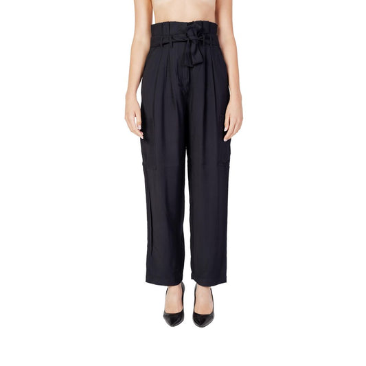 Vila Clothes Black Viscose Pant Vila Clothes