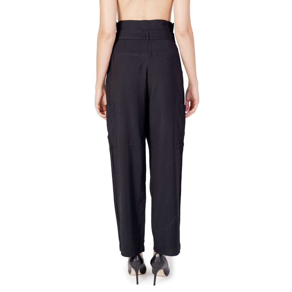 Vila Clothes Black Viscose Pant Vila Clothes