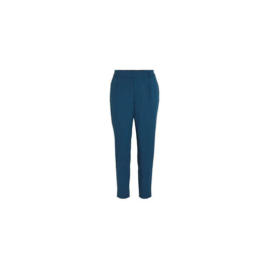 Vila Clothes Blue Polyester Pant Vila Clothes