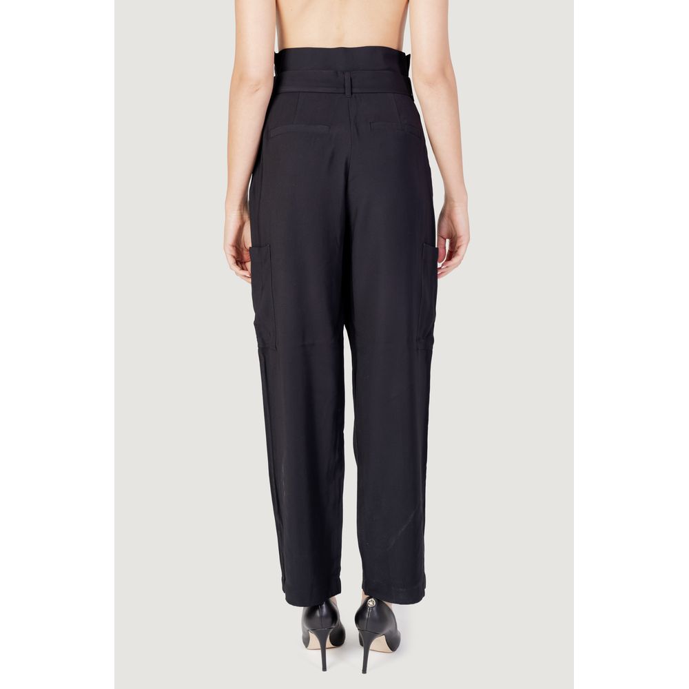 Vila Clothes Black Viscose Pant Vila Clothes