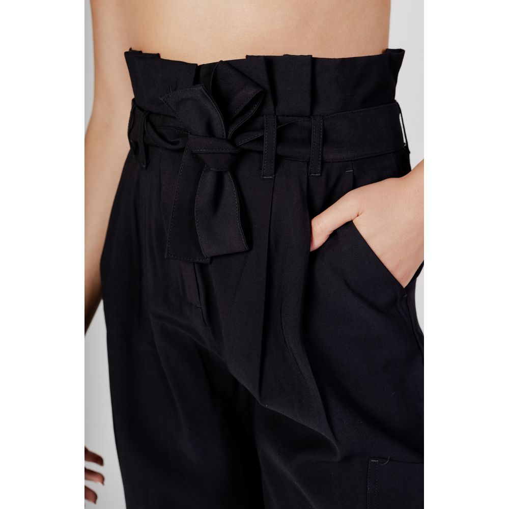 Vila Clothes Black Viscose Pant Vila Clothes