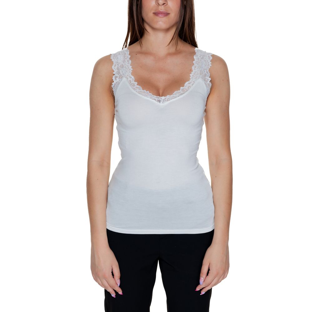 Vero Moda White Viscose Tank Tops Vero Moda