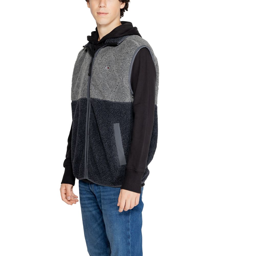 Tommy Hilfiger Jeans Black Recycled Polyester Sleveless Jacket Tommy Hilfiger Jeans