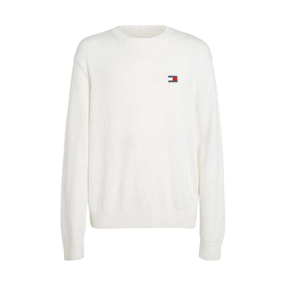 Tommy Hilfiger Jeans White Recycled Polyester Sweater Tommy Hilfiger Jeans