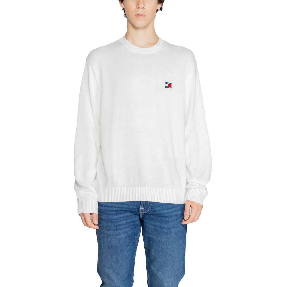 Tommy Hilfiger Jeans White Recycled Polyester Sweater Tommy Hilfiger Jeans