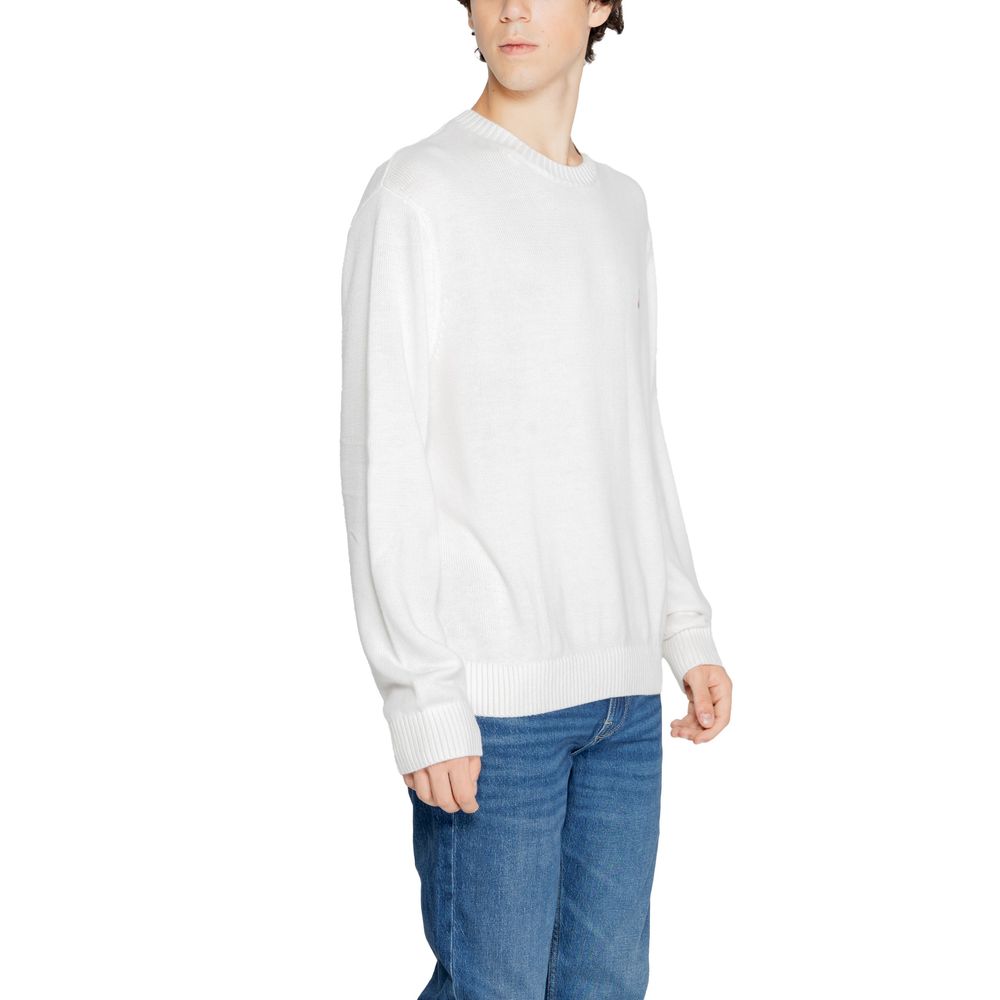 Tommy Hilfiger Jeans White Recycled Polyester Sweater Tommy Hilfiger Jeans