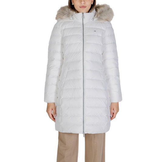 Tommy Hilfiger Jeans White Recycled Polyester Jackets & Coat Tommy Hilfiger Jeans